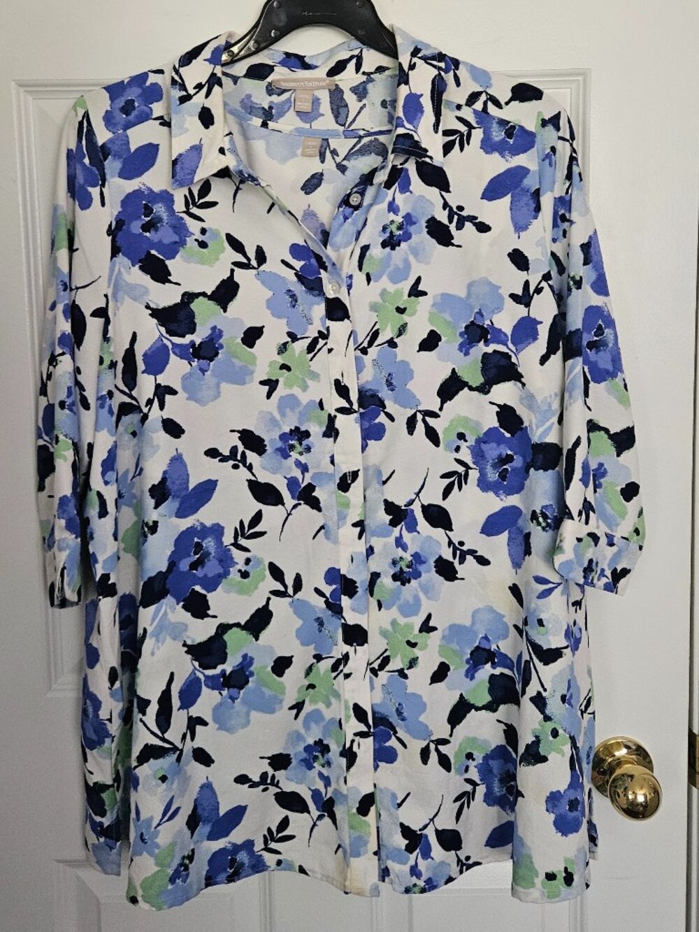 Woman Within 2-Piece Floral Blouse & Tank Set Size 18/20